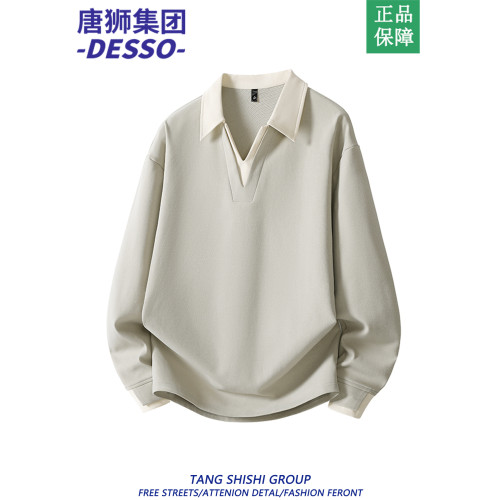 NASA聯名美式長袖翻領衛衣男秋季潮牌拼接慵懶風上衣高級感polo衫 NASA聯名美式長袖翻領衛衣男秋季潮牌拼接慵懶風上衣高級感polo衫