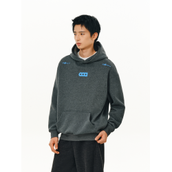 ATRY連帽衛衣男款春季潮牌美式寬鬆灰色重磅刺綉情侶裝帽衫外套女