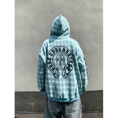 秋季美式復古滿印十字架印花連帽衛衣男女寬松休閒情侶開衫外套潮 秋季美式復古滿印十字架印花連帽衛衣男女寬松休閒情侶開衫外套潮