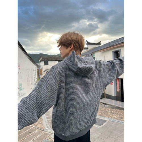 美式高街條紋連帽衛衣男款秋季潮牌寬松情侶裝青少年加厚純棉外套 美式高街條紋連帽衛衣男款秋季潮牌寬松情侶裝青少年加厚純棉外套