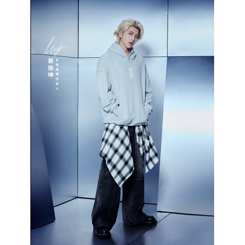 【蔡徐坤同款】BONELESS基礎B字膠漿印花連帽衛衣情侶款重磅帽衫