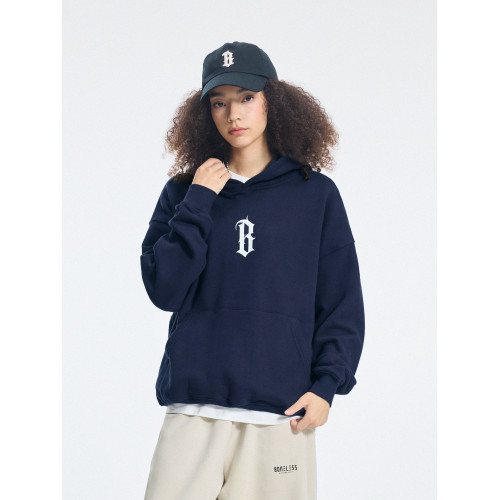 【蔡徐坤同款】BONELESS基礎B字膠漿印花連帽衛衣情侶款重磅帽衫 【蔡徐坤同款】BONELESS基礎B字膠漿印花連帽衛衣情侶款重磅帽衫