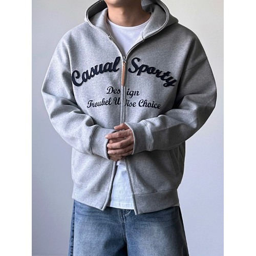 MRCYC字母刺綉連帽開衫衛衣男士秋季寬松百搭外套韓系學院風穿搭 MRCYC字母刺綉連帽開衫衛衣男士秋季寬松百搭外套韓系學院風穿搭