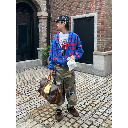 EAHO美式復古字母愛心長袖衛衣開衫男女春秋寬鬆休閒百搭潮流外套