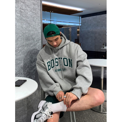 DKPD黑色美式復古連帽衛衣男士秋季新款重磅寬鬆插肩袖袋鼠兜外套