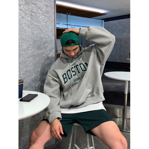 DKPD黑色美式復古連帽衛衣男士秋季新款重磅寬鬆插肩袖袋鼠兜外套