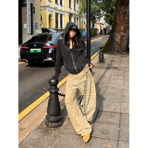 EAHO 美式復古水洗做舊連帽開衫衛衣男女寬松休閒街頭百搭ins外套 EAHO 美式復古水洗做舊連帽開衫衛衣男女寬松休閒街頭百搭ins外套