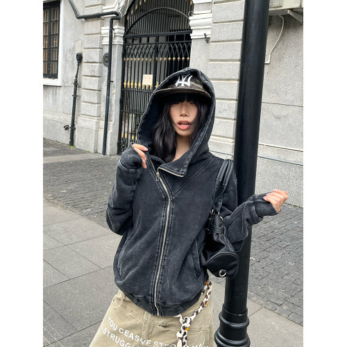 EAHO 美式復古水洗做舊連帽開衫衛衣男女寬松休閒街頭百搭ins外套 EAHO 美式復古水洗做舊連帽開衫衛衣男女寬松休閒街頭百搭ins外套