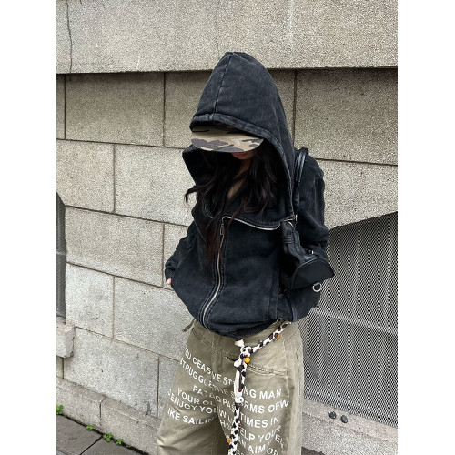 EAHO 美式復古水洗做舊連帽開衫衛衣男女寬松休閒街頭百搭ins外套 EAHO 美式復古水洗做舊連帽開衫衛衣男女寬松休閒街頭百搭ins外套