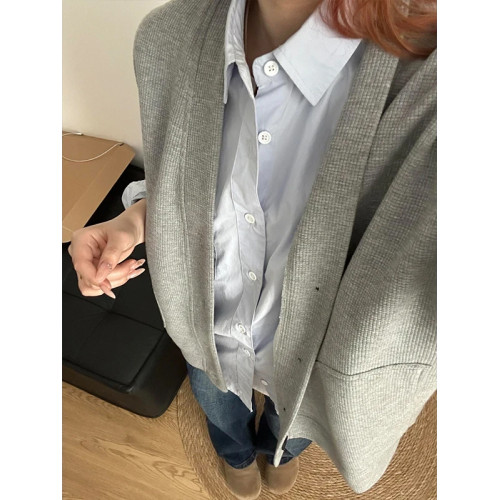 黑色日系慵懶風開衫衛衣外套男秋春穿搭cleanfit華夫格v領針織衫 黑色日系慵懶風開衫衛衣外套男秋春穿搭cleanfit華夫格v領針織衫