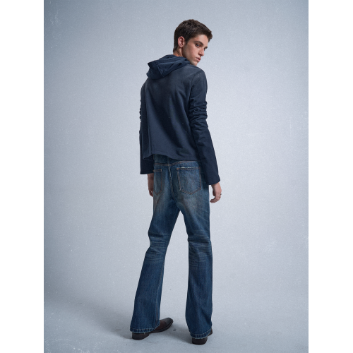 no E mosen(noE)'內腔水樂隊'人像漸變水洗霧霾藍袖長合身衛衣 no E mosen(noE)'內腔水樂隊'人像漸變水洗霧霾藍袖長合身衛衣