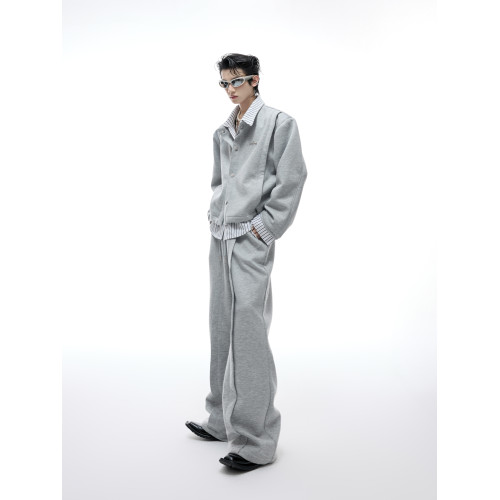 ArguE CulturE條紋襯衫假兩件拼接開衫衛衣套裝繙領簡約薄款外套