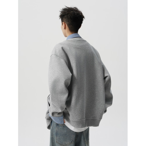 VUUG假兩件復古polo領衛衣男春秋季美式新款開衫休閒男生寬松外套 VUUG假兩件復古polo領衛衣男春秋季美式新款開衫休閒男生寬松外套