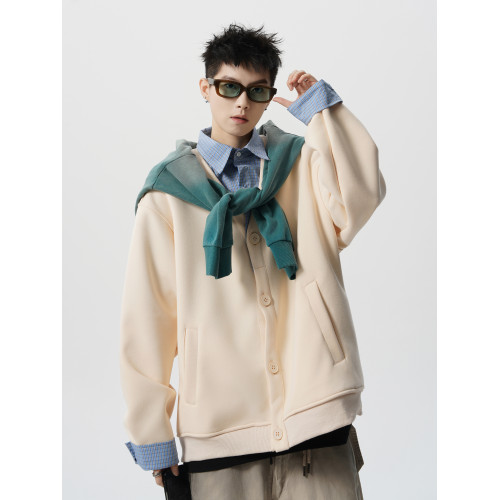 VUUG假兩件復古polo領衛衣男春秋季美式新款開衫休閒男生寬松外套 VUUG假兩件復古polo領衛衣男春秋季美式新款開衫休閒男生寬松外套