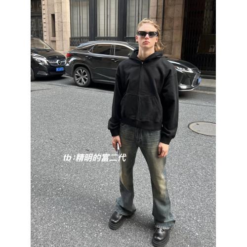 【天花頂基礎款】22ss紅毯秀款小標短寬合身拉鍊連帽衛衣男女同款