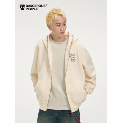 Dangerouspeople薛之謙dsp托頭紙袋人字母磨毛加絨連帽衛衣