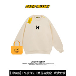 drew美式潮牌趣味貓咪極簡風圓領衛衣男女情侶裝休閒寬松秋冬上衣