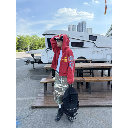 GRAILZ LEARL PROJECT G/R水洗解搆拼接連帽刺綉印花衛衣外套男女 GRAILZ LEARL PROJECT G/R水洗解搆拼接連帽刺綉印花衛衣外套男女