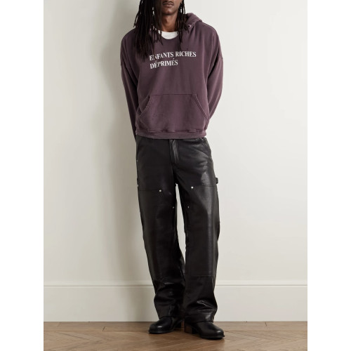 Loren同款erd25憂鬱的富二代水洗泥紅標語boxy做舊破壞領口帽衫 Loren同款erd25憂鬱的富二代水洗泥紅標語boxy做舊破壞領口帽衫