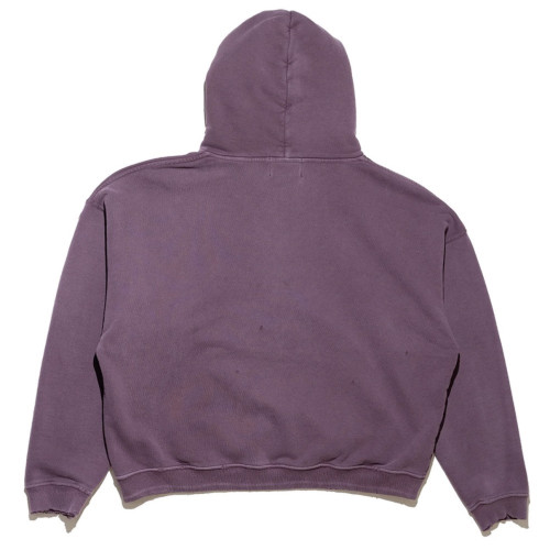 Loren同款erd25憂鬱的富二代水洗泥紅標語boxy做舊破壞領口帽衫 Loren同款erd25憂鬱的富二代水洗泥紅標語boxy做舊破壞領口帽衫