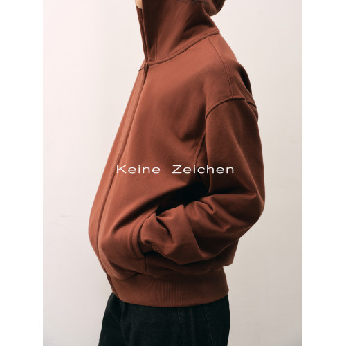 NO / 純棉400g慵懶寬松磨毛連帽拉鍊衛衣基礎極簡通勤帽衫 NO / 純棉400g慵懶寬松磨毛連帽拉鍊衛衣基礎極簡通勤帽衫