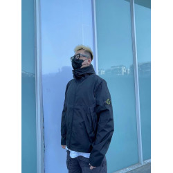 25早春新款潮牌石頭家沖鋒衣戶外袖標徽章連帽夾克外套男女同款