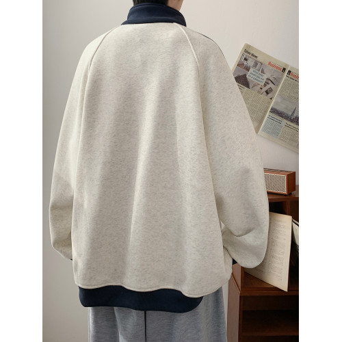 真維斯美式拼接立領開衫衛衣男秋季青少年寬松痞帥條紋棒球服外套 真維斯美式拼接立領開衫衛衣男秋季青少年寬松痞帥條紋棒球服外套