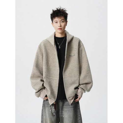 悟空有貨美式復古條紋開衫連帽衛衣男女秋季寬松情侶休閒百搭外套 悟空有貨美式復古條紋開衫連帽衛衣男女秋季寬松情侶休閒百搭外套