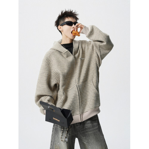 悟空有貨美式復古條紋開衫連帽衛衣男女秋季寬松情侶休閒百搭外套 悟空有貨美式復古條紋開衫連帽衛衣男女秋季寬松情侶休閒百搭外套