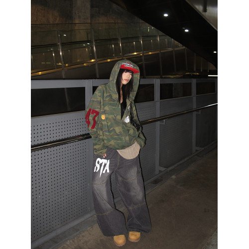 EAHO 美式潮牌迷彩加絨開衫連帽衛衣男女秋冬寬松休閒百搭帽衫 EAHO 美式潮牌迷彩加絨開衫連帽衛衣男女秋冬寬松休閒百搭帽衫