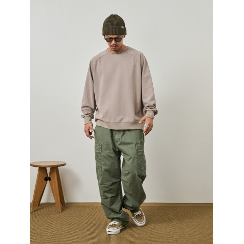 Broshood 25AW 日系寬松基礎百搭沙洗做舊插肩袖卷領圓領套頭衛衣 Broshood 25AW 日系寬松基礎百搭沙洗做舊插肩袖卷領圓領套頭衛衣