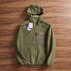 尾貨潮流經典方格絨抓絨外套男士秋冬保暖自發熱休閒連帽衛衣