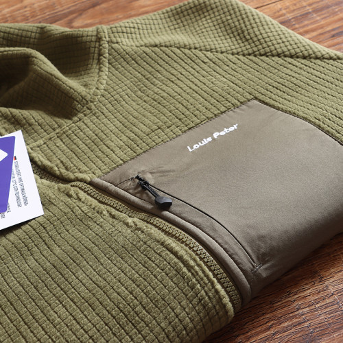 尾貨潮流經典方格絨抓絨外套男士秋冬保暖自發熱休閒連帽衛衣