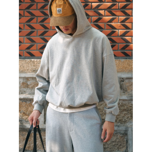 BOHRHOO25AW「450G高克重+恒溫蓄暖」短寬版型素色基礎連帽衛衣男 BOHRHOO25AW「450G高克重+恒溫蓄暖」短寬版型素色基礎連帽衛衣男