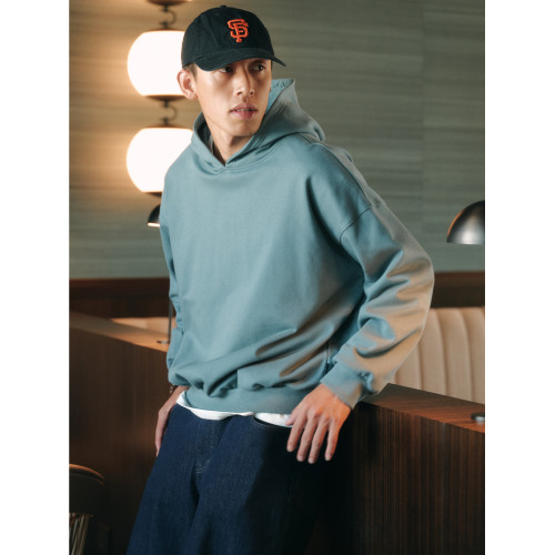 BOHRHOO25AW「450G高克重+恒溫蓄暖」短寬版型素色基礎連帽衛衣男 BOHRHOO25AW「450G高克重+恒溫蓄暖」短寬版型素色基礎連帽衛衣男