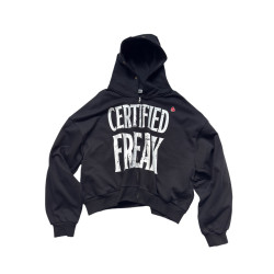 ASTT 25AW 爆裂字母印花寬松廓形五角星鉚釘短款連帽衛衣拉鍊開衫