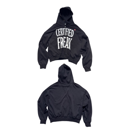 ASTT 25AW 爆裂字母印花寬松廓形五角星鉚釘短款連帽衛衣拉鍊開衫 ASTT 25AW 爆裂字母印花寬松廓形五角星鉚釘短款連帽衛衣拉鍊開衫