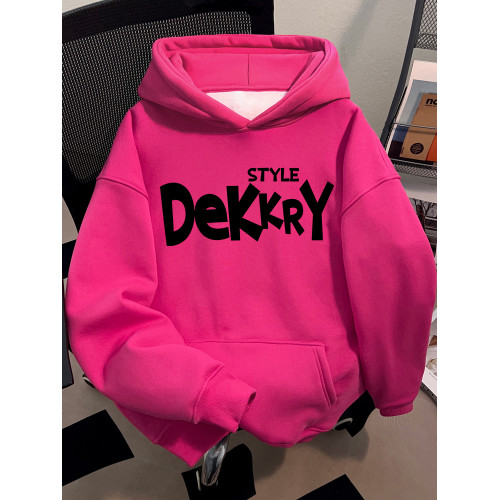 美式炸街新穎連帽火龍果色衛衣秋季男女款字母印花時髦上衣情侶裝 美式炸街新穎連帽火龍果色衛衣秋季男女款字母印花時髦上衣情侶裝