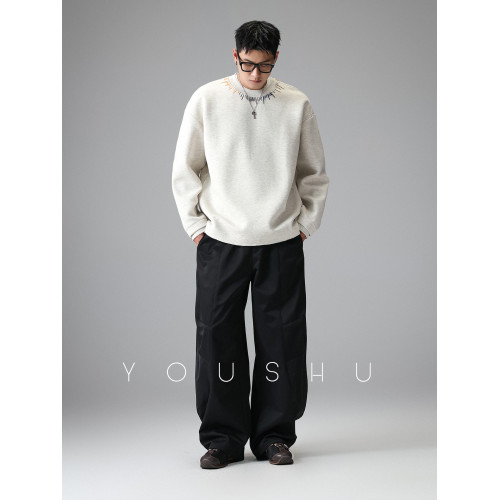 有術編織美式潮牌圓領衛衣男2025新款秋季寬松刺綉男款無帽長袖 有術編織美式潮牌圓領衛衣男2025新款秋季寬松刺綉男款無帽長袖