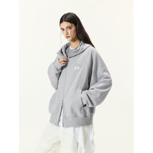 FORNINES雙拉鍊重磅微短款刺綉開衫衛衣男女潮牌連帽高領秋冬外套 FORNINES雙拉鍊重磅微短款刺綉開衫衛衣男女潮牌連帽高領秋冬外套