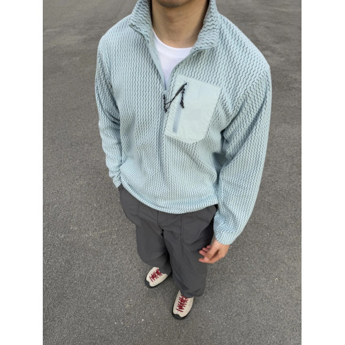 悍石 · HUMBLE STONE波浪紋肌理感情侶款戶外立領抓絨半拉鍊衛衣 悍石 · HUMBLE STONE波浪紋肌理感情侶款戶外立領抓絨半拉鍊衛衣