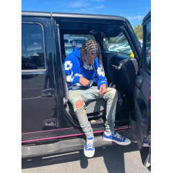 高品質DENIM TEARS木棉花髮泡迷彩滿印花美式VTG連帽衛衣男女帽衫