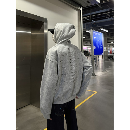 GMCS美式復古脊骨小衆金屬柳釘連帽衛衣做舊春秋休閒情侶上衣潮 GMCS美式復古脊骨小衆金屬柳釘連帽衛衣做舊春秋休閒情侶上衣潮