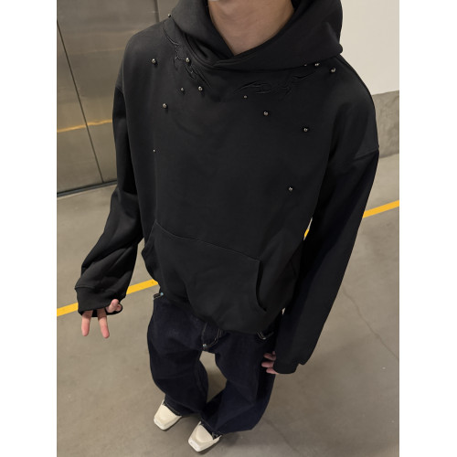 GMCS美式復古脊骨小衆金屬柳釘連帽衛衣做舊春秋休閒情侶上衣潮 GMCS美式復古脊骨小衆金屬柳釘連帽衛衣做舊春秋休閒情侶上衣潮