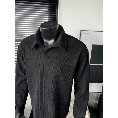 麥穗紋POLO衫衛衣男冬季老錢復古加厚男生內搭上衣肌理感長袖T恤 麥穗紋POLO衫衛衣男冬季老錢復古加厚男生內搭上衣肌理感長袖T恤