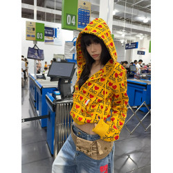 EAHO美式復古字母愛心長袖衛衣開衫男女春秋寬松休閒百搭潮流外套