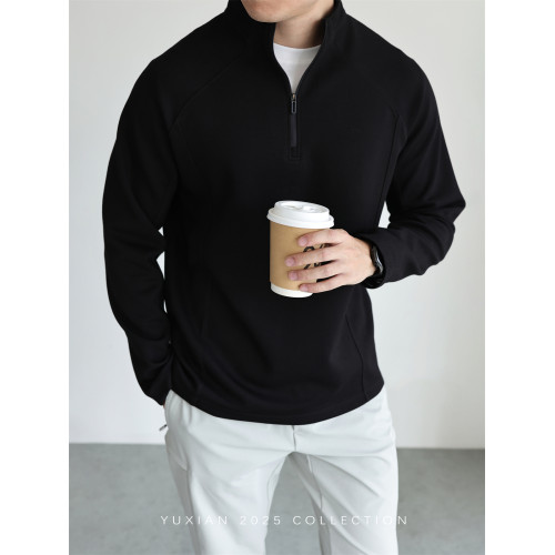 YUXIAN空氣感立領半拉鍊運動衛衣長袖保暖套頭休閒外套抗皺秋冬男 YUXIAN空氣感立領半拉鍊運動衛衣長袖保暖套頭休閒外套抗皺秋冬男