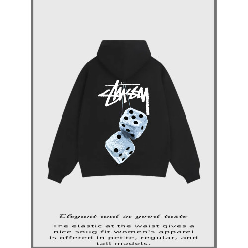 瑞斯圖西STUSSY骰子圖案連帽衛衣外套寬松休閒百搭拉鍊外套男女 瑞斯圖西STUSSY骰子圖案連帽衛衣外套寬松休閒百搭拉鍊外套男女