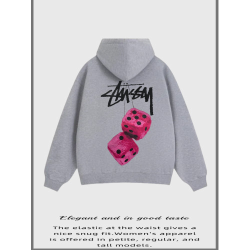 瑞斯圖西STUSSY骰子圖案連帽衛衣外套寬松休閒百搭拉鍊外套男女 瑞斯圖西STUSSY骰子圖案連帽衛衣外套寬松休閒百搭拉鍊外套男女