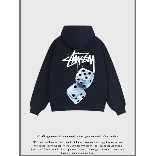 瑞斯圖西STUSSY骰子圖案連帽衛衣外套寬松休閒百搭拉鍊外套男女 瑞斯圖西STUSSY骰子圖案連帽衛衣外套寬松休閒百搭拉鍊外套男女